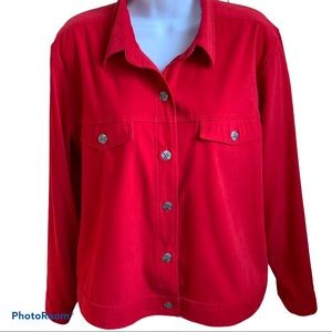 Red Christopher & Banks Stretch Jacket Sz M